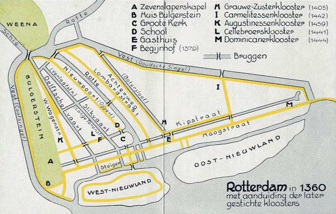 Het Kloosterleven 2019-01-03 - kaart Rtd. 1360 met kloosters