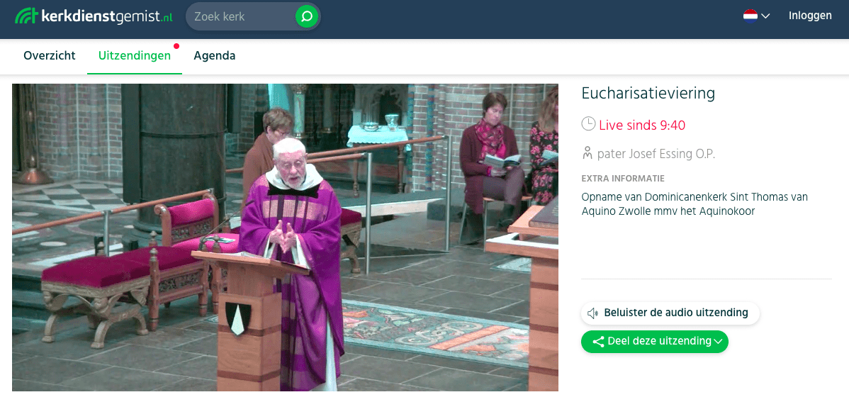 kerktv 1e coronazondag jozef essing